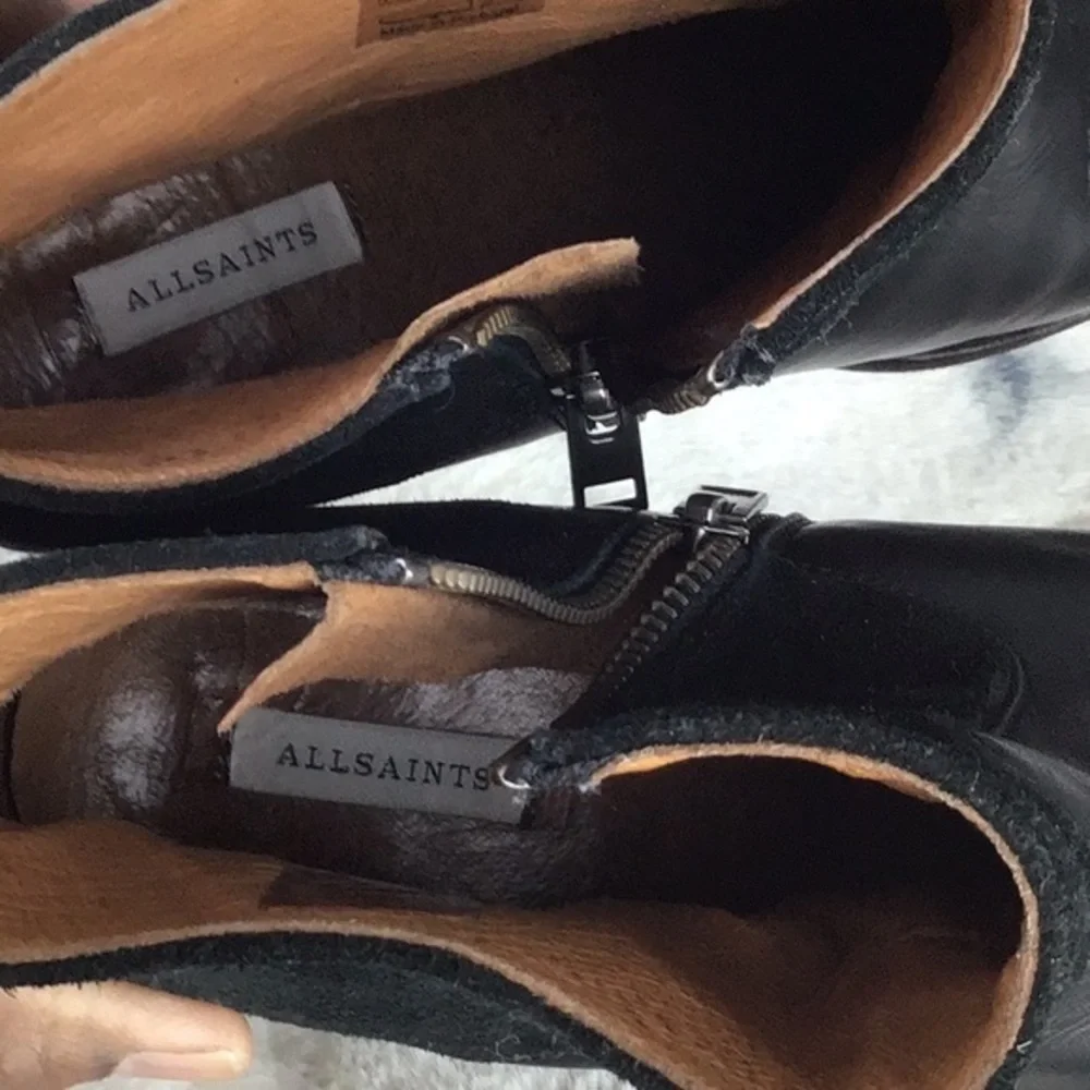All Saints Suede and Leather‎ Zip Ankle Boots Size 8|EU39